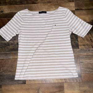 Striped Beige and White T-Shirt